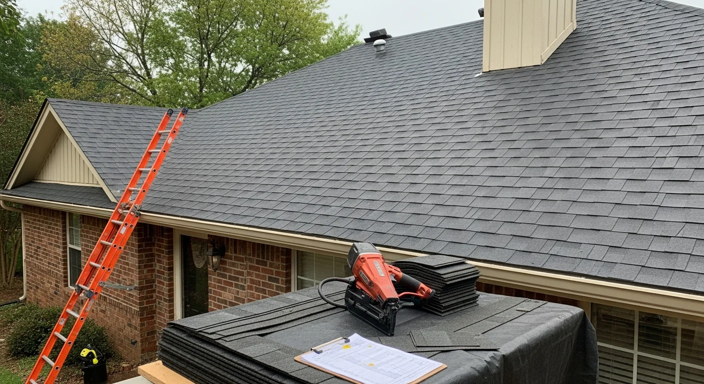 Hail damage assessment and repair on residential roof