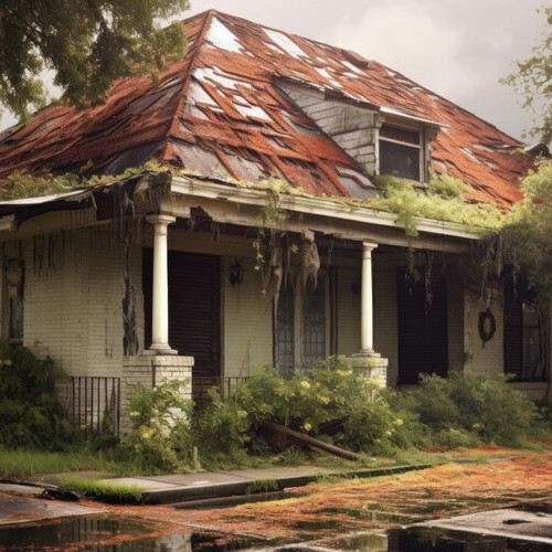 home with hail damage on the roof